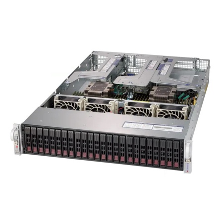 SYS-2029U-TR4 2U, 2xLGA3647 (up to 205W), iC621 (X121PU), 24xDDR4, up to 24x2.5 SAS/SATA, up to 4x2.5 NVME Gen3 (optional), 4x 1000Base-T (i350), 2x PCIE x16, 4x PCIE x8 LP, 1x PCIE x8 LP, 2x 1000W