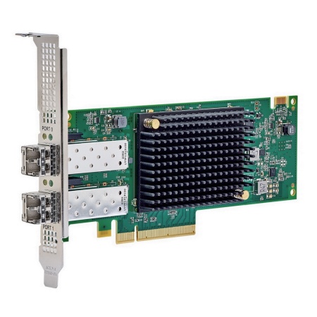 Emulex LPe36002-M64 Gen 7 (64/32GFC), 2-port, 64/32Gb/s, PCIe Gen4 x8, LC MMF 100m, трансиверы установлены