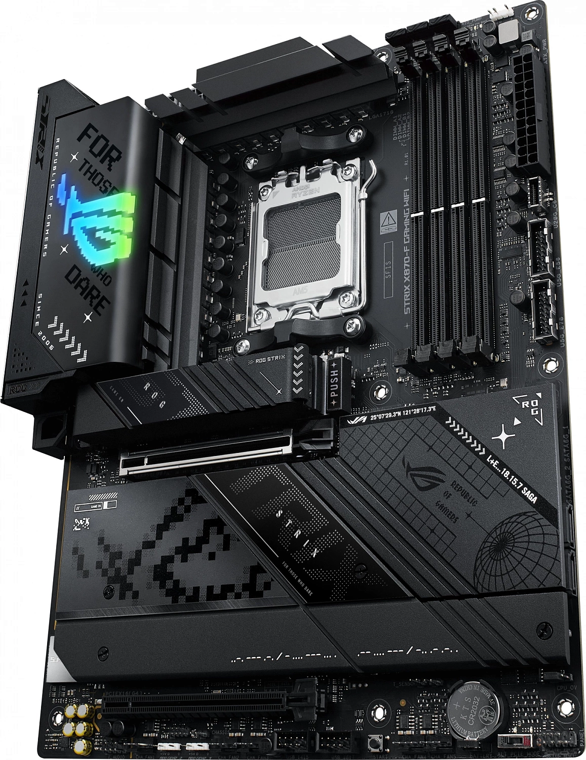 Материнская плата ASUS ROG STRIX X870-F GAMING WIFI, AM5, X870, 4*DDR5, 2*SATA, 4*M.2, 9*USB 3.2, 2*USB4, Type-C, 3*PCIx16, DP+HDMI, ATX; 90MB1IV0-M0EAY0