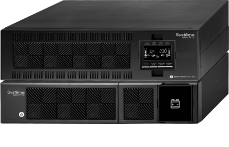 Источник бесперебойного питания Systeme Electric Smart-Save Online SRV, 10000VA/9000W, On-Line, Extended-run, Rack 5U(Tower convertible), LCD, Out: Hardwire, SNMP Intelligent Slot, USB, RS-232