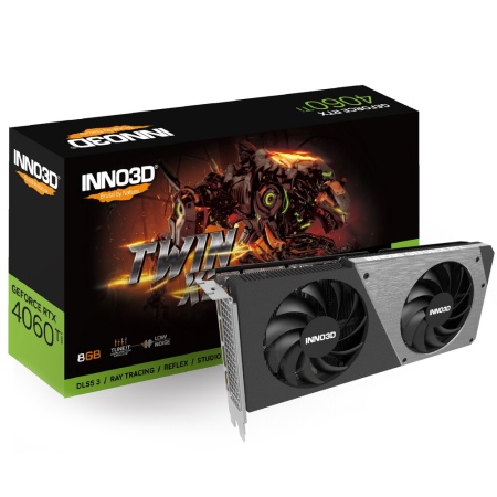 Видеокарта INNO3D RTX 4060 Ti Twin X2//RTX4060Ti, HDMI, DP*3, 8G,D6