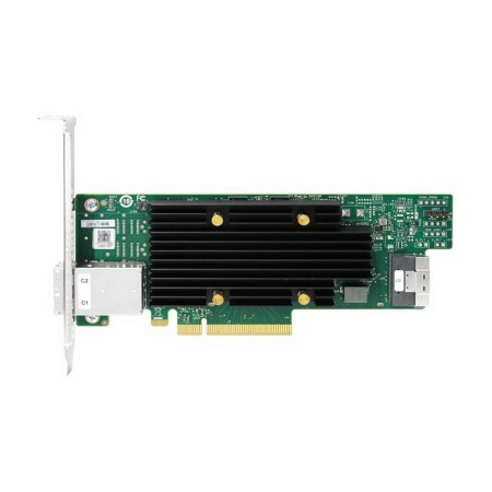 HBA-адаптер Broadcom 9600-8i8e SGL (05-50145-00 / P3-50145-01001) PCIe v4 x8 LP, Tri-Mode SAS/SATA/NVMe 24G HBA, 16port (1*int SFF8654, 2*ext SFF8674), RTL