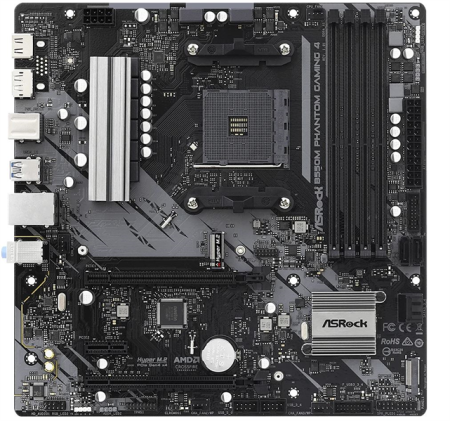 Материнская плата Asrock B550M PHANTOM GAMING 4 Soc-AM4 AMD B550 4xDDR4 mATX AC`97 8ch(7.1) GbLAN RAID+HDMI+DP