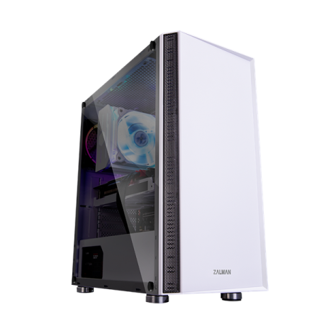 Корпус ZALMAN R2, ATX, WHITE, WINDOW, 2x3.5", 2x2.5", 2xUSB2.0, 1xUSB3.0, RGB FAN CONTROLLER, REAR 1x120mm RGB (существенное повреждение коробки)