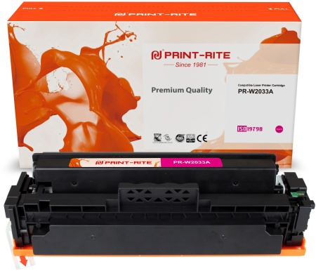 Картридж лазерный Print-Rite TFHBKRMPU1J PR-W2033A W2033A пурпурный (2100стр.) для HP Color LaserJet M454dn Pro/479