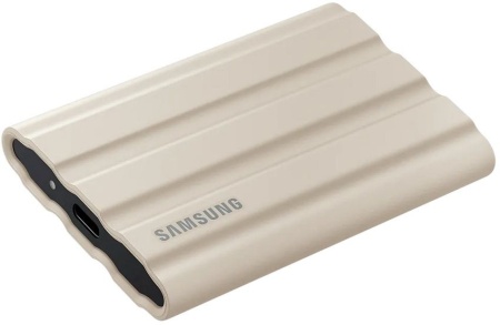 Накопитель SSD Samsung Original USB-C 2Tb MU-PE2T0K/WW Shield T7 1.8" бежевый