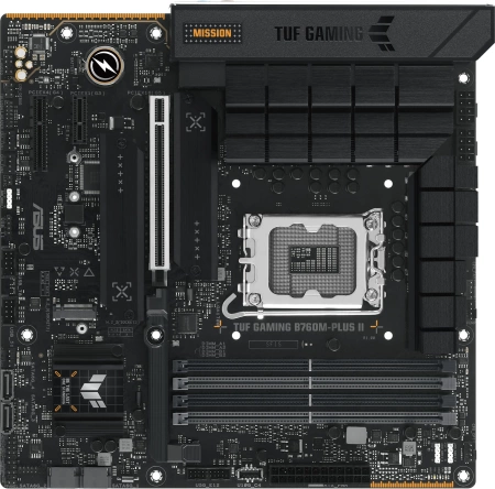 Материнская плата ASUS TUF TUF GAMING B760M-PLUS II, LGA1700, B760, 4*DDR5, HDMI+DP, 4xSATA3 + RAID, M2, Audio, Gb LAN, USB 3.2, USB 2.0, mATX; 90MB1HD0-M0EAY0