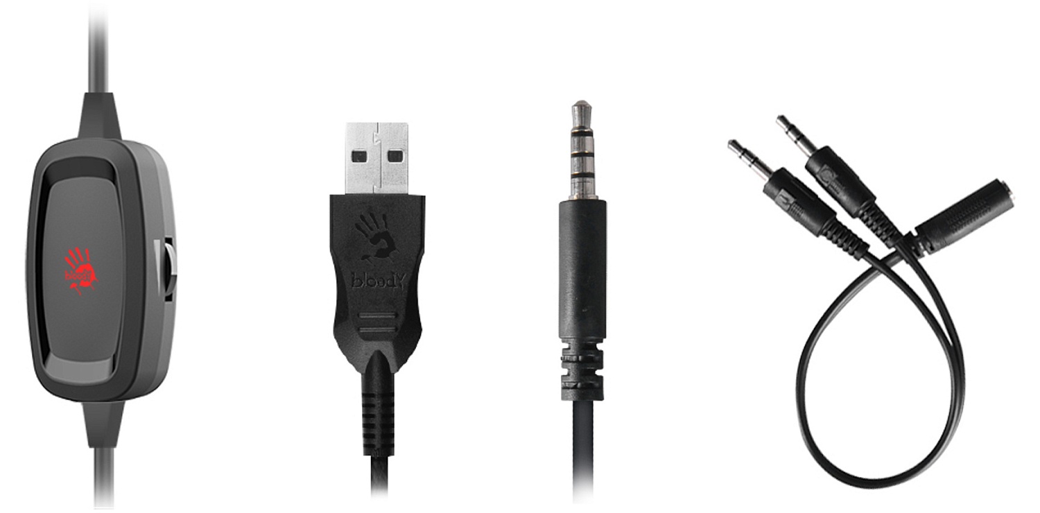 Наушники с микрофоном A4Tech Bloody G575P черный 2м мониторные оголовье (G575P 4PIN+USB/BLACK)