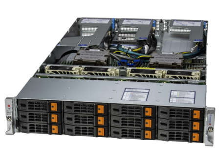 Сервер Supermicro Hyper A+ Server 2U 2025HS-TNR 2xGenoa 9334/4x32Gb/1xPM9A3 960GB NVMe(12LFF)/2-port 10GBase-T/2x1600W(16th config)