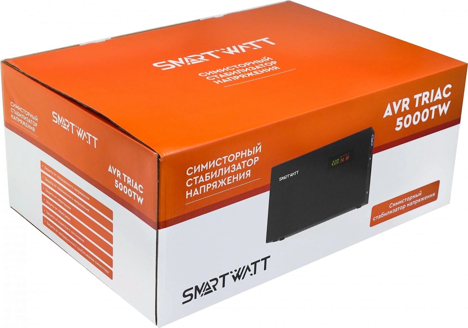 Стабилизатор напряжения Smartwatt AVR Triac 5000TW 5000ВА черный