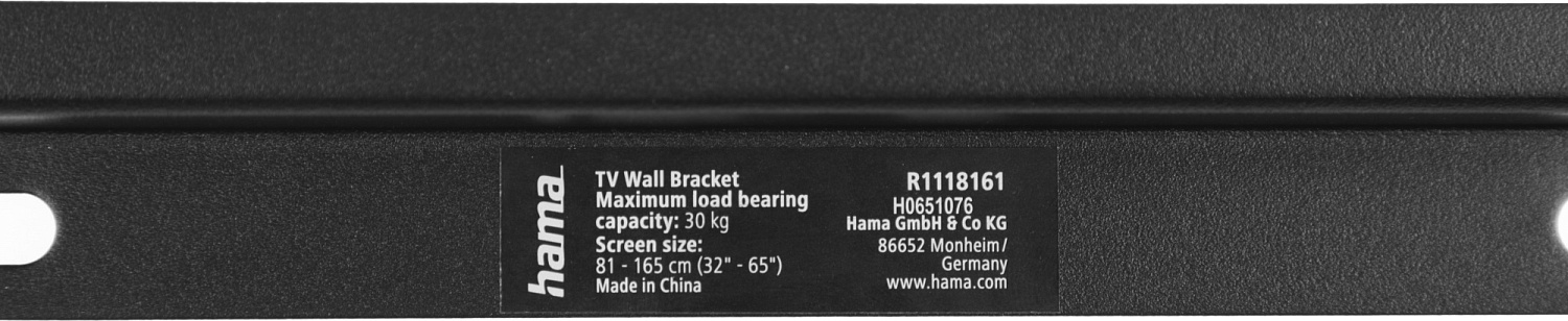 Кронштейн для телевизора Hama R1 118161 черный 32"-65" макс.30кг настенный наклон