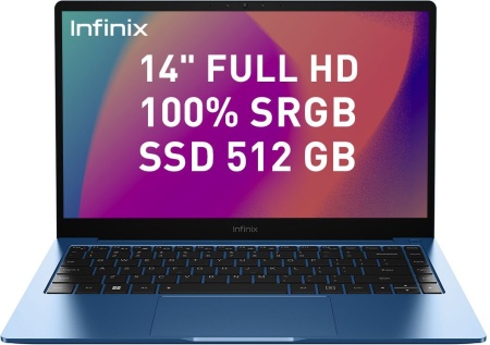 Ноутбук Infinix Inbook XL23 Core i5 1155G7 8Gb SSD512Gb Intel Iris Xe graphics 14" IPS FHD (1920x1080) Windows 11 Home lt.blue WiFi BT Cam (T109865)