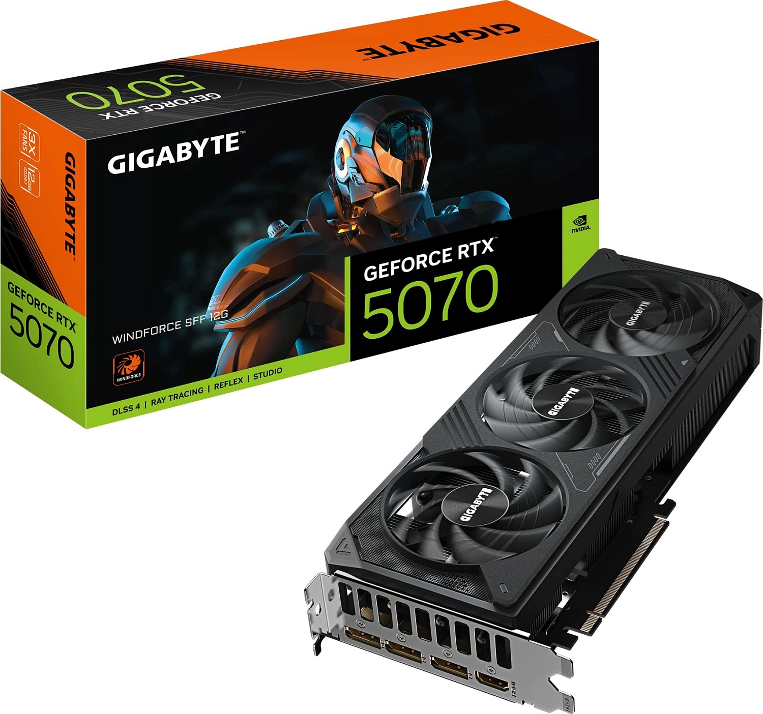 Видеокарта Gigabyte PCI-E GV-N5070WF3-12GD 1.0 NVIDIA GeForce RTX 5070 12Gb 192bit GDDR7 2542/28000 HDMIx1 DPx3 HDCP Ret