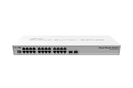 Коммутатор MikroTik Cloud Router Switch 326-24G-2S+RM with 800 MHz CPU, 512MB RAM, 24xGigabit LAN, 2xSFP+ cages, RouterOS L5 or SwitchOS (dual boot), 1U rackmount case, PSU (вмятина на крорпусе.)