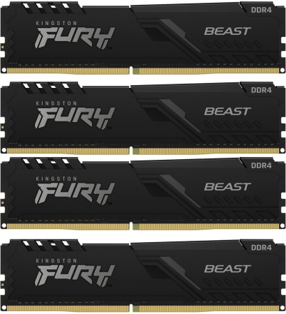 Память DDR4 4x32GB 3200MHz Kingston KF432C16BBK4/128 Fury Beast Black RTL PC4-25600 CL16 DIMM 288-pin 1.35В dual rank Ret