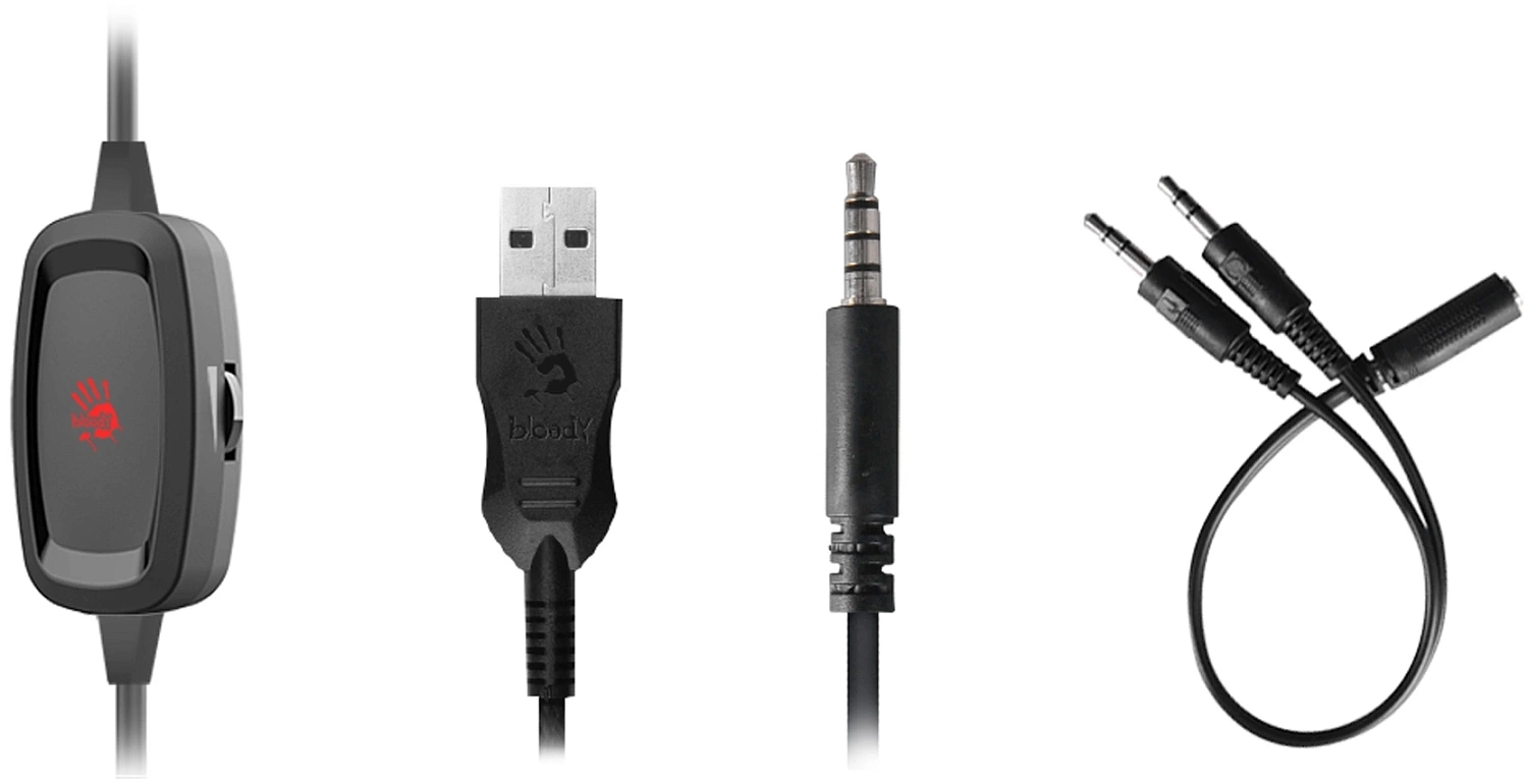 Наушники с микрофоном A4Tech Bloody G573P черный 2м мониторные оголовье (G573P)