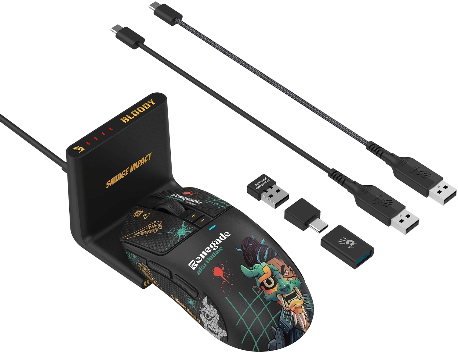 Мышь A4Tech Bloody R72 Ultra Duo черный/рисунок оптическая (20000dpi) беспроводная USB (7but) Мышь A4Tech Bloody R72 Ultra Duo черный/рисунок оптическая (20000dpi) беспроводная USB (7but)