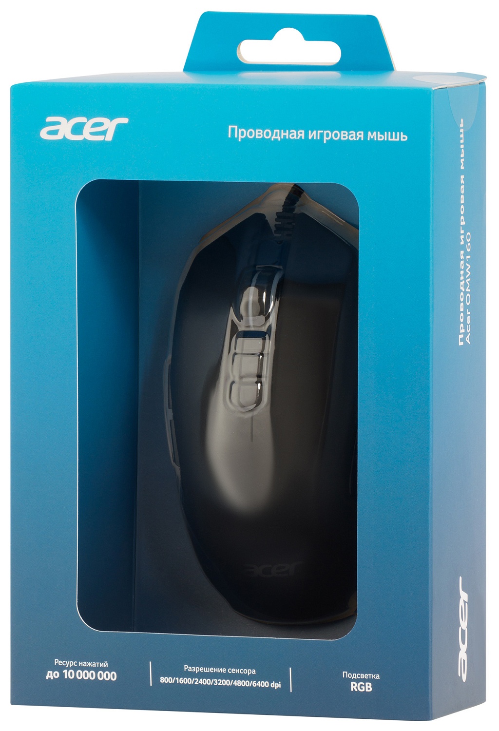 Мышь Acer OMW160 черный оптическая (6400dpi) USB (8but) Мышь Acer OMW160 черный оптическая (6400dpi) USB (8but)