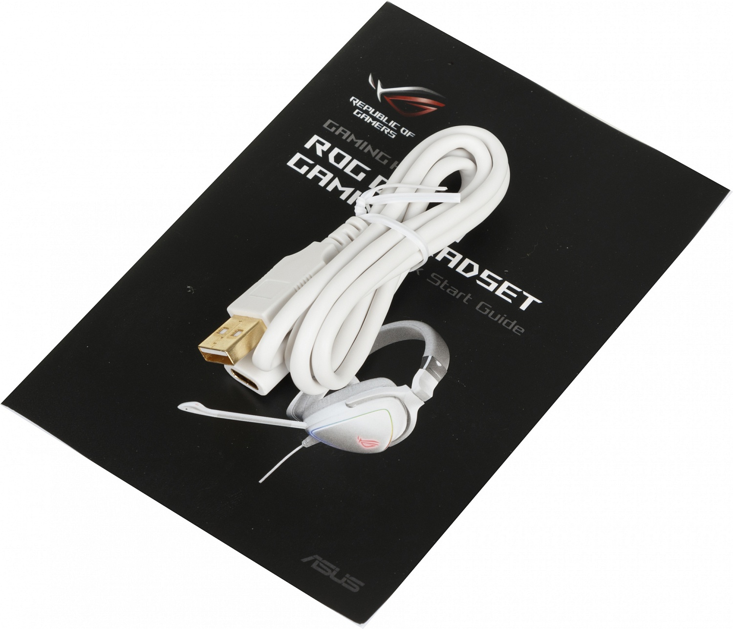 Наушники с микрофоном Asus ROG Delta белый/серый 1м мониторные оголовье (90YH02HW-B2UA00)