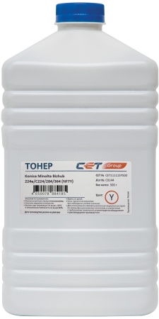 Тонеры и девелоперы Тонер NF7Y TN-711Y/514Y для KONICA MINOLTA Bizhub C654/C754/C654e/C754e (CET) Yellow, 500г/бут, CET111115Y500, TN-711Y/514Y