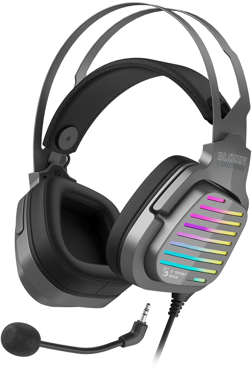 Наушники с микрофоном A4Tech Bloody G560 серый 2м мониторные оголовье (G560 GUN GREY)