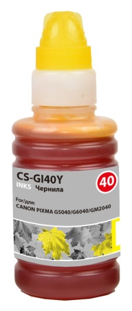 Чернила Cactus CS-GI40Y GI-40 желтый 70мл для Canon Pixma G5040/G6040/GM2040