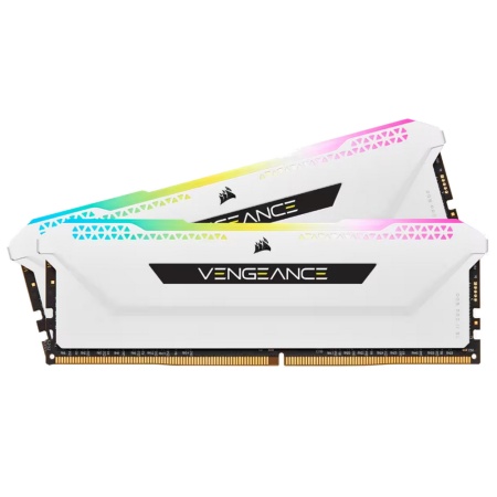 Corsair Vengeance RGB Pro SL White Heatspreader, DDR4 Dimm, 3200MHz Unbuffered, 16-20-20-38, CMH32GX4M2E3200C16W XMP 2.0, RGB LED, Black PCB, 1.35V, for AMD Ryzen & Intel CMH32GX4M2E3200C16W (Kit of 2x16GB) (632108)