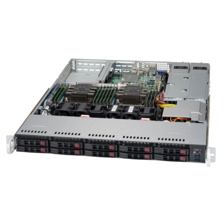 SuperMicro CSE-116AC2-R706WB2 Black 1U Rackmount chassis w/Redundant 750W, 8x 2.5-inch SAS3/SATA3 HDD/SSD and 2x SAS3/SATA3/NVMe