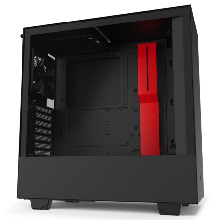 H511 CA-H511B-BR Compact Mid Tower Black/Red Chassis with 2x 120mm Aer F Case Fans (695416)