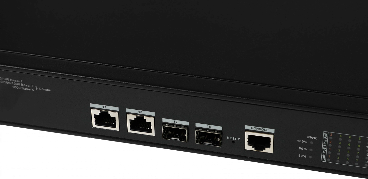 Коммутатор Dahua DH-LR2218-16ET-240 16x100Mb 2G 14PoE+ 240W управляемый