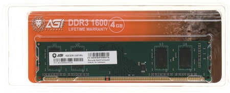 Память DDR3 4GB 1600MHz AGi AGI160004UD128 UD128 RTL PC4-12800 DIMM 240-pin 1.2В Ret