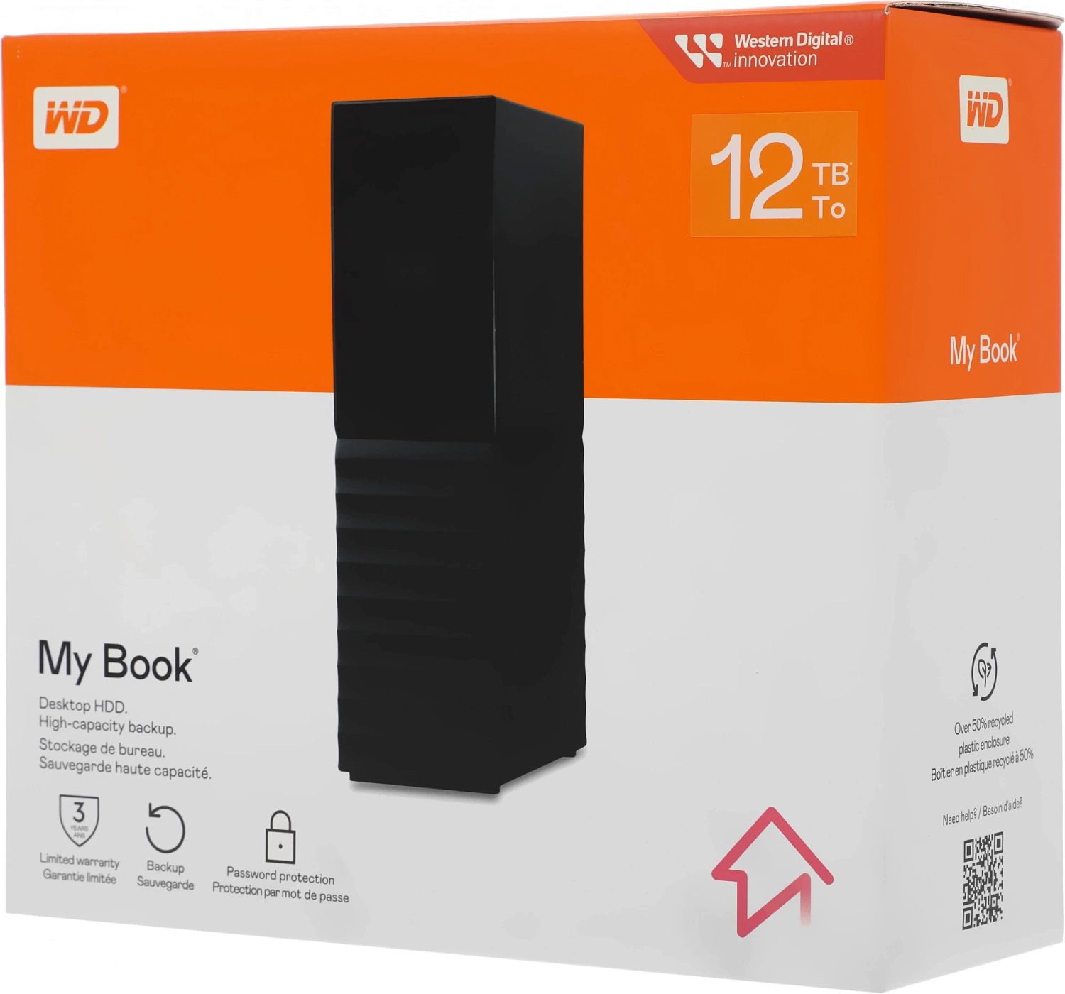 Жесткий диск WD USB 3.0 12.2TB WDBBGB0120HBK-EESN My Book 3.5" черный