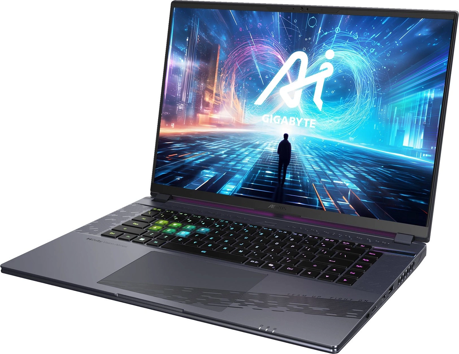 Ноутбук Gigabyte Aorus 16X Core i7 13650HX 32Gb SSD1Tb NVIDIA GeForce RTX4070 8Gb 16" IPS QHD+ (2560x1600) Free DOS grey WiFi BT Cam (9SG-43KZC64SD)