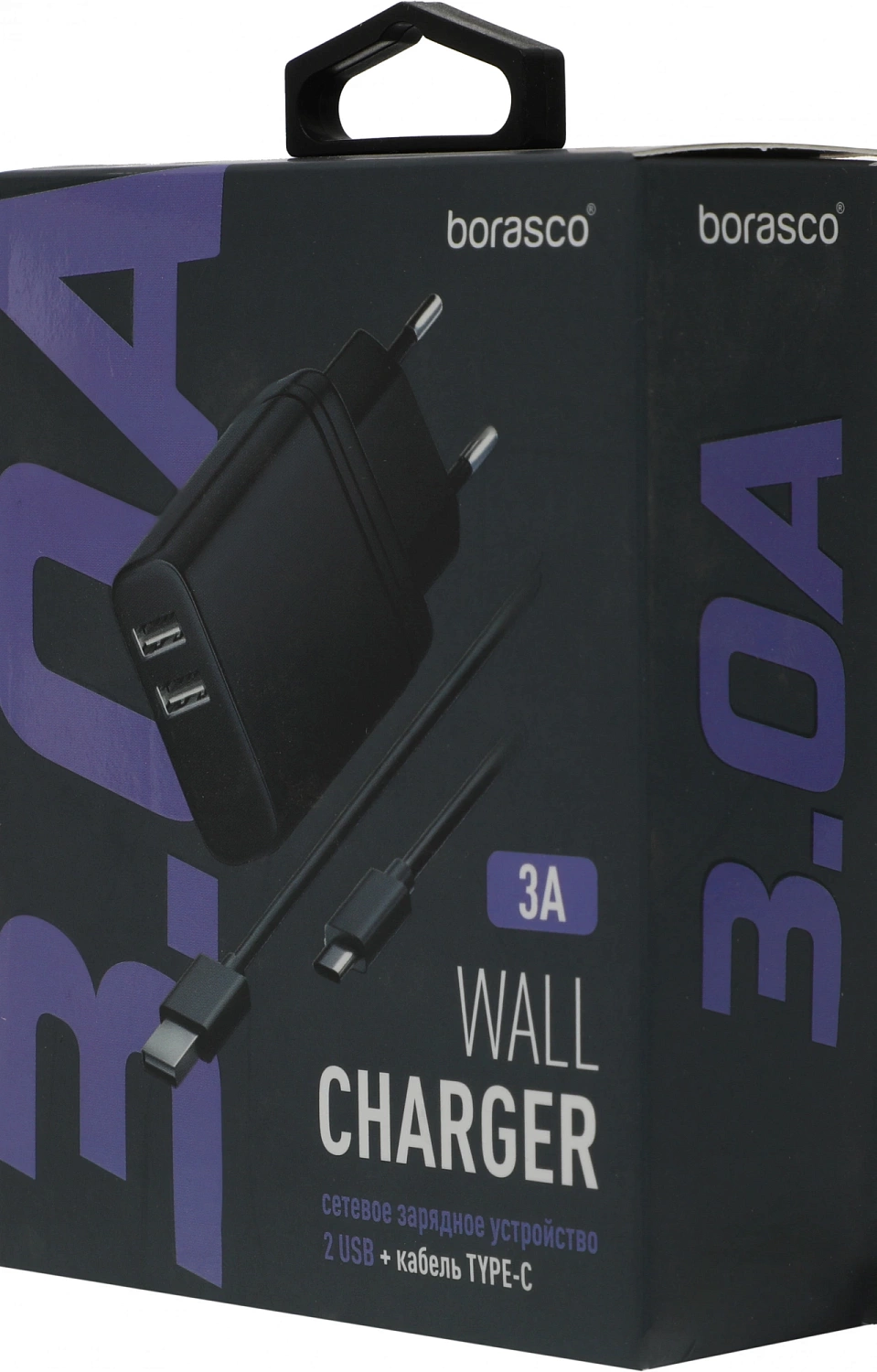 Сетевое зар./устр. BoraSCO 15W 3A 2xUSB универсальное черный (52581)