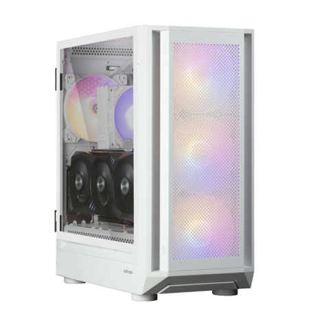 Корпус ZALMAN i6, EATX, WHITE, FRONT MESH, WINDOW, 2x3.5", 3x2.5", 1xUSB2.0, 1xUSB3.0, 1xUSB Type C, FRONT 3x140mm RGB LED, REAR 1x140mm RGB LED