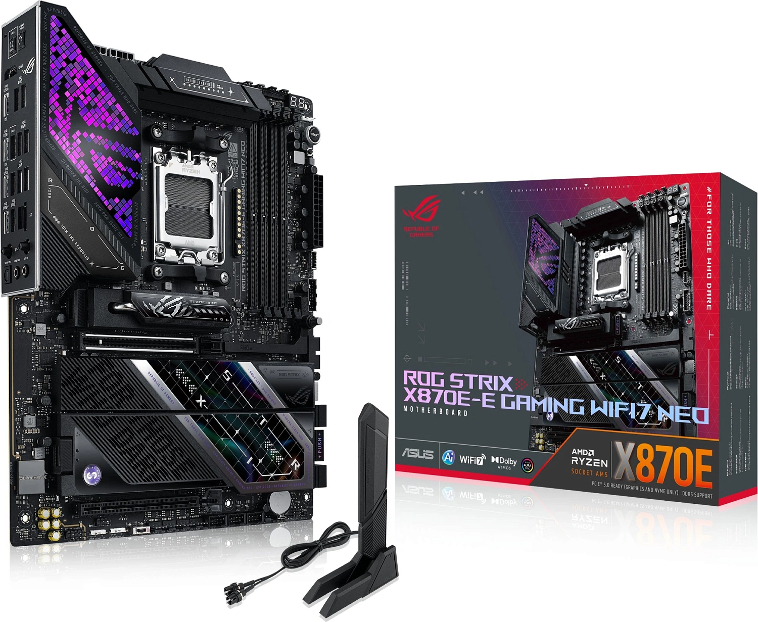 Материнская плата Asus ROG STRIX X870E-E GAMING WIFI7 NEO Socket AM5 AMD X870E 4xDDR5 ATX AC`97 8ch(7.1) 5Gigabit RAID+HDMI