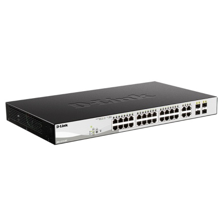 Коммутатор D-Link PROJ Smart  L2 Switch 24х1000Base-T PoE, 4хCombo 1000Base-T/SFP, PoE Budget 193W, Compact CLI