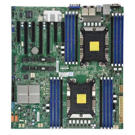 MBD-X11DPH-T-B E-ATX LGA 3647 Up to 2TB 3DS ECC RDIMM DDR4-2666MHz Up to 2TB 3DS ECC LRDIMM in 16 DIMM slots 10 SATA3 7 USB 3.0 ports 1 VGA port