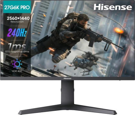 Монитор Hisense 27" 27G6K-PRO черный IPS LED 1ms 16:9 HDMI HAS Piv 1000:1 320cd 178гр/178гр 2560x1440 240Hz DP 2K