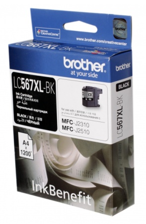 Картридж струйный Brother LC567XLBK черный (1200стр.) для Brother MFC-J2510