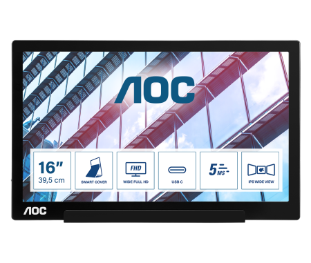 Монитор LCD 15.6'' [16:9] 1920х1080(FHD) IPS, nonGLARE, 60 Hz, 220cd/m2, H160°/V160°, 700:1, 100M:1, 262K, 5ms, USB-C, Pivot, Tilt, 3Y, Black,Silver