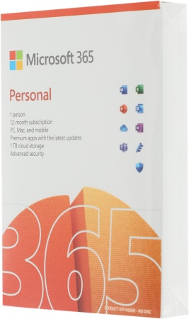 Офисное приложение Microsoft 365 Personal Subscr 1YR Medialess P8 (QQ2-01399)