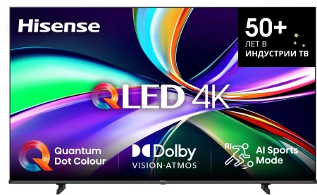 Телевизор QLED Hisense 65" 65E7Q черный 4K Ultra HD 60Hz DVB-T DVB-T2 DVB-C DVB-S DVB-S2 USB WiFi Smart TV