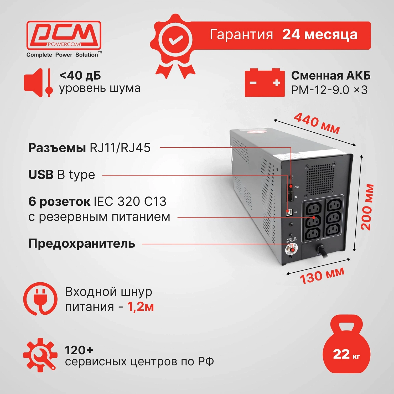 Источник бесперебойного питания Powercom Imperial IMP-3000AP 1800Вт 3000ВА черный