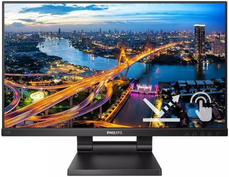 Монитор Philips 21.5" B Line 222B1TC черный IPS LED 16:9 HDMI M/M матовая HAS 250cd 178гр/178гр 1920x1080 75Hz VGA DP FHD USB Touch 6.13кг