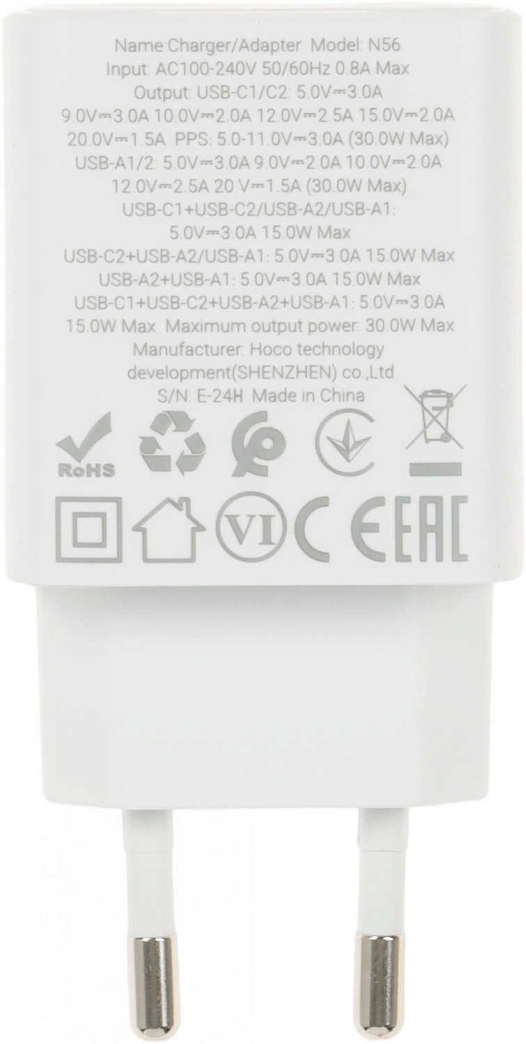 Сетевое зар./устр. Hoco N56 Fundador 30W 3A (PD) (32508)