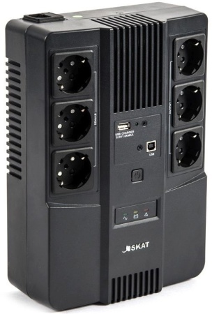 Источник бесперебойного питания Бастион Skat-UPS 600 AI 360Вт 600ВА черный