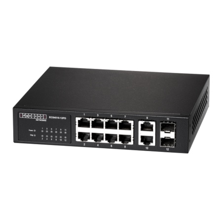 ECS4510-12PD Edge-corE 8 ports 10/100/1000Base-T + fixed 2*1G SFP+ 2 x 1G SFP with PD and PSE Feature L2+ Gigabit Ethernet Switch