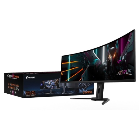 Монитор 49" Gigabyte AORUS CO49DQ-EK Gaming monitor Black (OLED, 5120x1440, HDMI+HDMI+DP+Type C, 0.03 ms, 178°/178°, 250 cd/m, 1500000:1, 2xUSB3.2, 144Hz, Curved) (20VM0-CO49DQBT-1EKR)