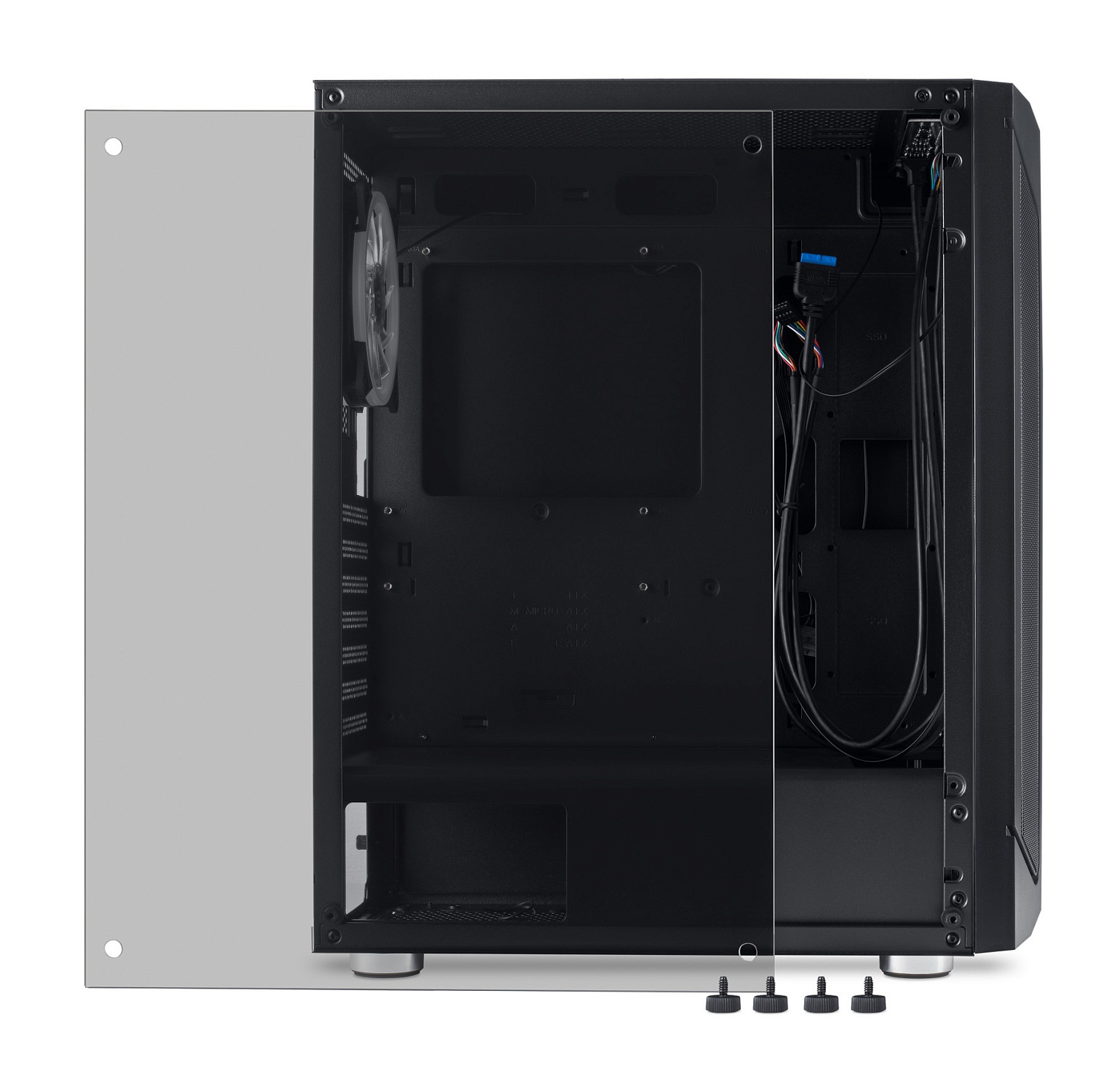 Корпус GMNG OGC-G130 черный без БП ATX 5x120mm 2xUSB2.0 1xUSB3.0 audio bott PSU